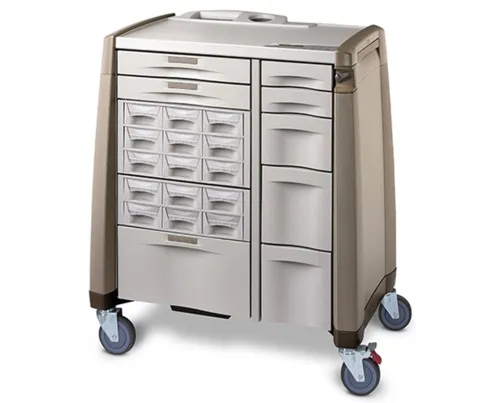 Capsa Healthcare - ACM10-AH1DC-D100-C03-U212 - ACM Cart Auto Relock 10 High Includes -1- Handle -1- 3" Main Drawer -3- Three Tier Cassette -2- 3" Utility Drawers -1- 6" Utility Drawer and -2- 10" Utility Drawers -DROP SHIP ONLY-