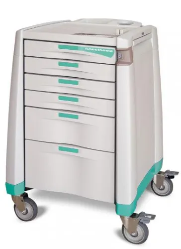 Capsa Healthcare - ACS9-AH0DC-D420 - ACS Cart, Auto Relock Locking System, No Handles, (4) Drawers, (2) Drawers (DROP SHIP ONLY)