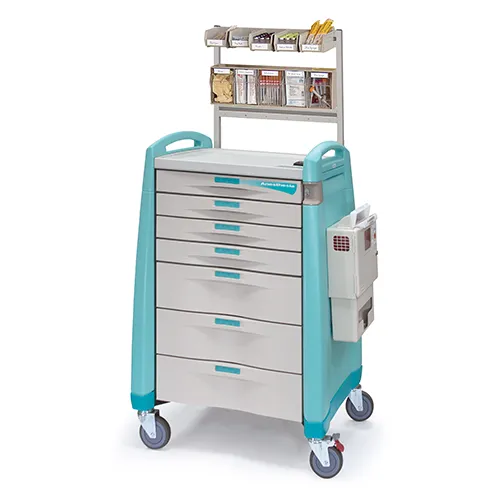 Capsa Healthcare - AM-AN-CMP-KEY-GR - Avalo Medical Cart Anesthesia Compact  KeyLock Green 36"-H-x24"-D-x31"-W- -DROP SHIP ONLY-