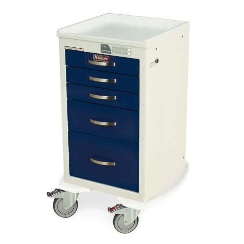 Capsa Healthcare - AM8MC-LCD-K-DR012 - Compact Cart, Light Creme/ Dark Creme, Keyless Lock, (1) Drawers and (2) Drawers (DROP SHIP ONLY)