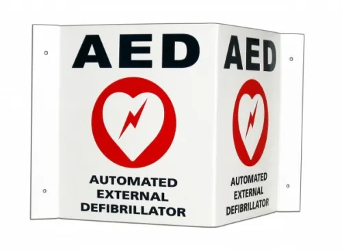 Cardiac Science - 168-6002-001 - AED Wall Sign/ Door Decal, 3D