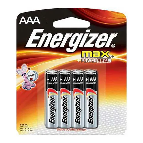 Cardinal Health - Pharma - 1521079 - Energizer Max AAA Alkaline Battery, 4 Count. Manufacturer part number E92BP-4.