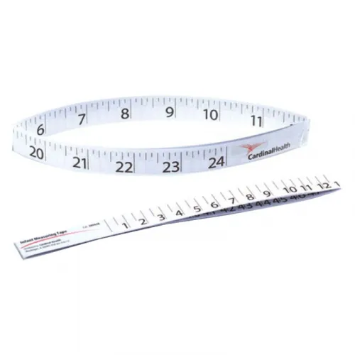 Cardinal Health - 30942B - Med Infant Tape Measure, Disposable, 24". Our easy to read tape measure is for single patient use and has 24" marked on one side, 60cm on the reverse side.