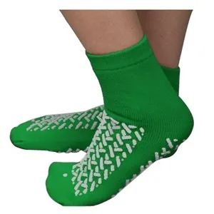 Cardinal Health - 68125-GRN - Patient Slippers, Double Tread, Terry, 2X-Large, Green, 48 pr/cs (Continental US Only)