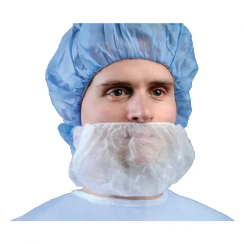 Cardinal Health - Med - 9216 - Cardinal Health Surgical Beard Covers. Made of white spunbond polypropylene and secured with a single side hook elastic band, non-sterile, not made with natural rubber latex, 250/case.