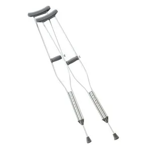 Cardinal Health - Med - CA901AD - Adult Crutches, Push Button, Adjustable, 62" - 70". Aluminum, 300 lb Weight Capacity.