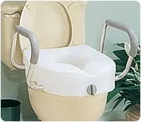 Carex - B311-C0 - E-Z Lock Raised Toilet Seat With Arms