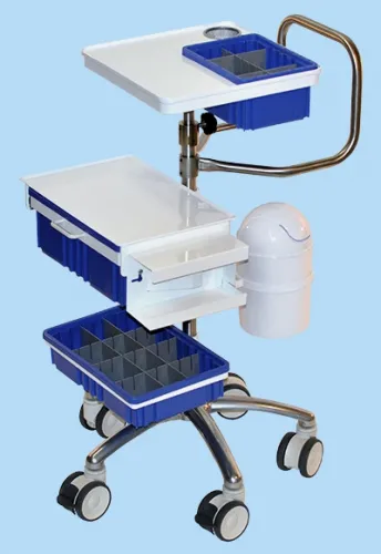 Centicare - MED-0020H-L - Bedside Procedure Carts Mini Charting Cart.With A Small Bin And Pen Holder Cut Out