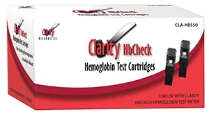 Clarity Diagnostics - CLA-HBS50 - Clarity HbCheck Hemoglobin Strips, CLIA Waived, Packaged 10 strips/vial - 10 vials/bx