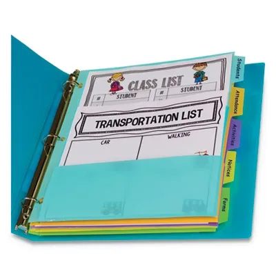 Clineprod - CLI07650 - Index Dividers With Multi-Pockets, 5-Tab, 11.5 X 10, Assorted, 1 Set