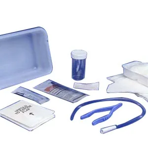 Cardinal - Curity - 3217 - Intermittent Catheter Tray Curity Open System / Urethral 14 Fr. Without Balloon Red Rubber