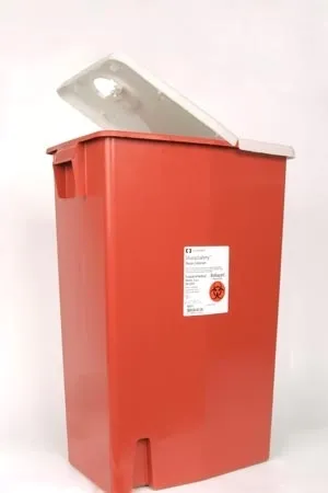 Cardinal - From: 8935 To: 8998  SharpSafety Sharps Container SharpSafety Red Base 26 H X 18 1/4 W X 12 3/4 D Inch Horizontal Entry 18 Gallon