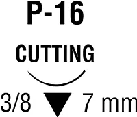 Medtronic / Covidien - SN1647G - Suture, Premium Reverse Cutting, Needle P-16, 3/8 Circle