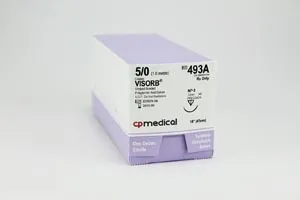 CP Medical - From: 490A To: 497A - Suture, 5/0, PGA, Undyed, 18", PS 2, 12/bx
