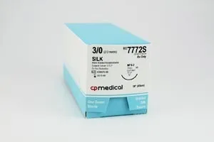 CP Medical - 7772S - Suture, 3/0, Silk 18", FS-2, 12/bx
