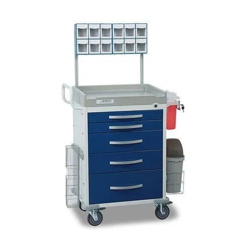 Detecto - RC33669BLU-L - Loaded Detecto Rescue Series Anesthesiology Medical Cart, 5 Drawers