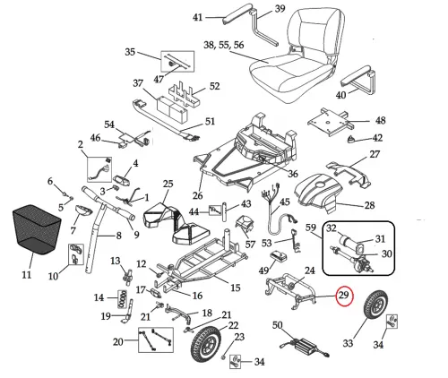 Drive Devilbiss Healthcare - From: C01-062-00207 To: C01-085-00200 - Drive Medical Rear Frame, King Cobra, 1/ea