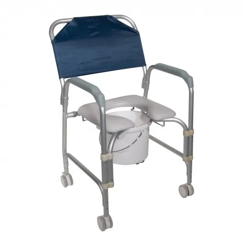 Drive Medical - drive - 11114KD-1 - Commode / Shower Chair drive Fixed Arms Aluminum Frame 16 Inch Seat Width 300 lbs. Weight Capacity