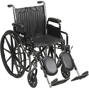 Drive Devilbiss Healthcare - drive Silver Sport - From: SSP216DFA-ELR To: SSP220DFA-ELR - Drive Medical  Wheelchair  Desk Length Arm Swing Away Elevating Legrest Black Upholstery 16 Inch Seat Width Adult 300 lbs. Weight Capacity