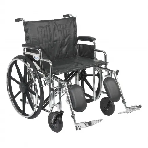 Drive Medical - std24dda-elr - Sentra Extra Heavy Duty Wheelchair, Detachable Desk Arms, Elevating Leg Rests,