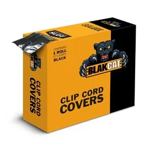 Dukal - UTT-1001 - Clip Cord Covers 2" x 1200- BlackCat 1-bx 10 bx-cs