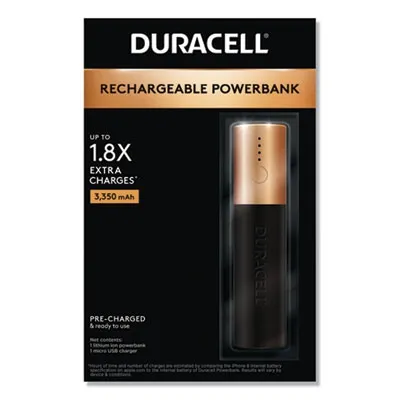 Duracell - DURDMLIONPB1 - Rechargeable 3350 Mah Powerbank, 1 Day Portable Charger