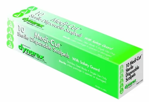 Dynarex - From: 19128A To: 19128B - Scalpel #10 Disposable Generic w/Safety Guard