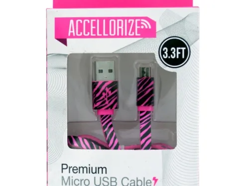 Kole Imports - EL546 - Accellorize Animal Print Micro Usb Cable