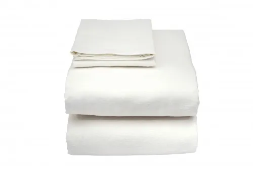 Essential Medical Supply - From: C3054 To: C3055K - Hospital Bed Set Includes Fitted & Flat Sheet, Zippered Vinyl Pillow Protector