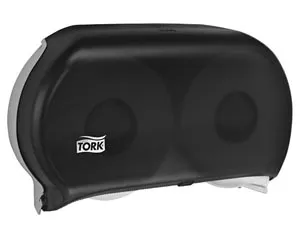 Essity - 56TR - Bath Tissue Roll Dispenser, Jumbo, Twin, Universal, Smoke, T22, Plastic, 11.8" x 19.3" x 5.5", 1/cs