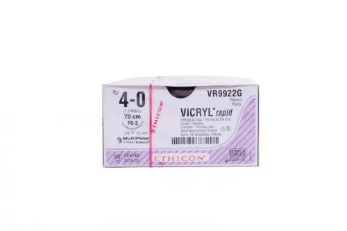 Ethicon Suture - VCP762D - ETHICON VICRYL PLUS COATED ANTIBACTERIAL SUTURE REVERSE CUTTING SIZE 20 818" UNDYED BRAIDED 1DZ/BX
