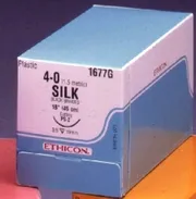 Ethicon Suture - 423H - ETHICON PERMAHAND SILK SUTURE TAPER POINT SIZE 20 30" BLACK BRAIDED NEEDLE CT1 ½ CIRCLE 3DZ/BX