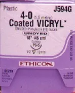 Ethicon - From: J488G To: J499G  Suture, Precision Point Reverse Cutting, Undyed Braided, Needle PS 2, 3/8 Circle