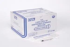 Exel - 26049 - Syringe Only, Low Dead Space Plunger, Luer Lock, Cap, 100/bx, 10 bx/cs
