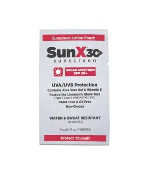 First Aid Only - 18-399 - SunX30 Sunscreen Lotion Packets, 300/bx (DROP SHIP ONLY - $50 Minimum Order)
