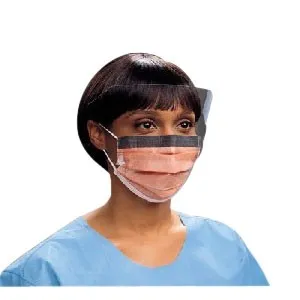 Halyard Health - 47147 - Fluidshield Fog-Free Procedure Mask with Earloops, Wraparound Visor, Orange, 25/pkg, 4 pkg/cs (72 cs/plt)