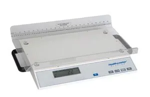 Health O Meter Professional - From: 597KG To: 599KG - Digital Scale, Waist High, 272 kg Capacity, Platform 120V Adapter (included) or (6) C Cell Batteries (not included), Optional Wall Mounted Height Rod Available (499KLROD) & (2) Whee