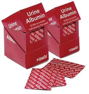 HemoCue America - From: 110608 To: 110723 - Urine Albumin Microcuvettes, Individually Packaged, (Perishable product; must be refrigerated; non returnable), 50/bx
