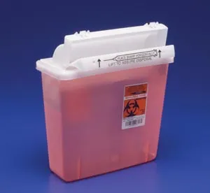 Cardinal Health - SharpStar In-Room - From: 8507SA To: 31142222 - Cardinal SharpStar In Room Sharps Container SharpStar In Room Translucent Red Base 12 1/2 H X 5 1/2 D X 10 3/4 W Inch Horizontal Entry 1.25 Gallon