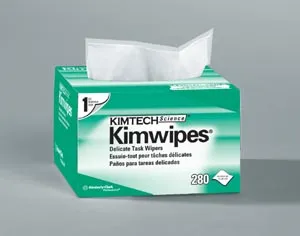 Kimberly Clark - 34155 - KimWipes EX-L Delicate Task Wipers, Disposable, Popup Box, 4&frac12;" x 8&frac12;", White, 280/pk, 60 pk/cs (36 cs/plt)