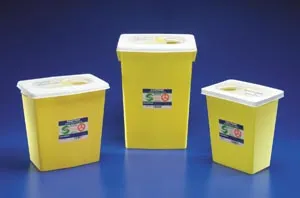 Cardinal Health - 8939 - Sharps Container, 18 Gal, Yellow, Sliding Lid, 6" Round Opening, 26"H x 12&frac34;"D x 18&frac14;"W, 5/cs (7 cs/plt) (Continental US Only)