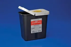 Cardinal Health - SharpSafety - 8602RC - Cardinal  RCRA Waste Container  Black Base 10 H X 10 1/2 W X 7 1/4 D Inch Horizontal Entry 2 Gallon