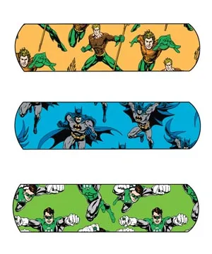 Dukal - 10791 - Justice League Adhesive Bandage, Batman, Green Lantern & Aquaman, &frac34;" x 3", 100/bx, 12 bx/cs
