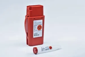 Cardinal Health - 8303SA - Transportable Flip Top Disposal Container, 1 Qt, Red, 8&frac34;"H x 2&frac12;"D x 4&frac12;" W, 20/cs (Continental US Only)