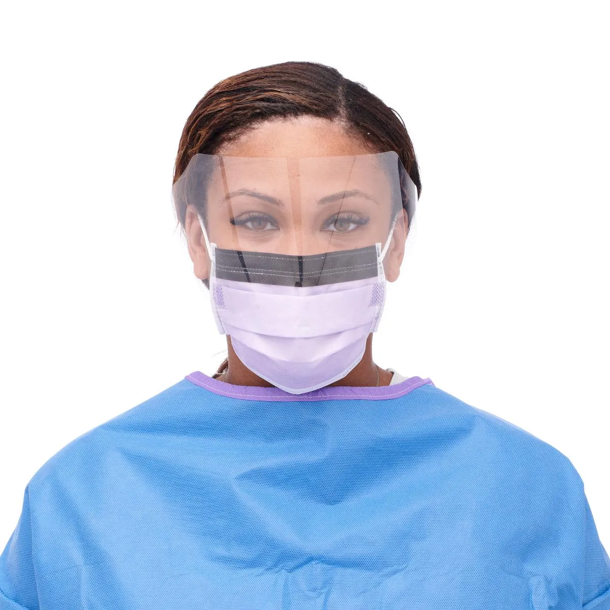 Medline From: NON27410EL To: NON27420EL - Fluid-Resistant Surgical Face Mask With E shield