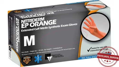 Innovative Healthcare - 189300 - Gloves, Exam, Large, Nitrile, Non-Sterile, PF, Textured, 6.5 mil Finger Thickness, High Risk, Orange, 100/bx, 10 bx/cs