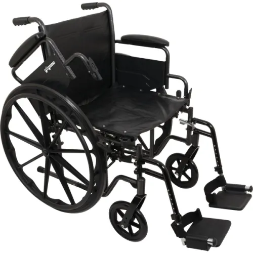 ITA-MED - From: W16-300(K2) To: W18-400(K2)  Premium Wheelchair  slide tube frame, dual axles for hemi height adjustment, multi position caster forks, seat width removable desk length arm, swing away footrests.