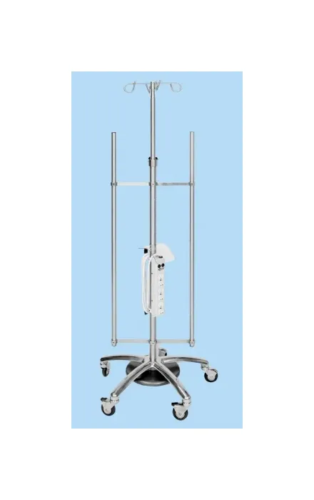 Centicare - IV-2025 - Iv Pole Stainless Steel Vertical Pump Infusion. 6 Outlet Triplite Power Source. 25 Lbs Weight
