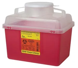 BD Becton Dickinson - 305480 - Sharps Collector, 14 Qt, Large Funnel Cap, Clear Top, 20/cs (Continental US Only)