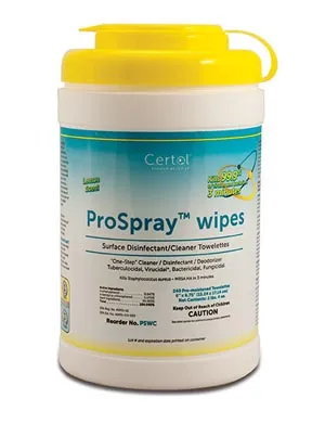 Certol - PSWC - Disinfectant Wipes, 6" x 6&frac34;", 240/canister, 12 can/cs